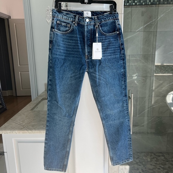 Anine Bing Sonya Mid-Rise Jeans Blue - Picture 5 of 15